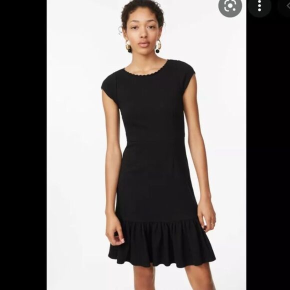 Rebecca Taylor Black Honeycomb Stretch Texture Cap Sleeve Dress SZ 6 - Picture 1 of 8